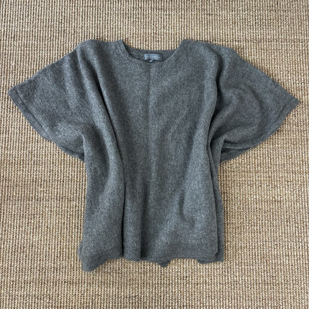 Ella Ember 100% Baby Alpaca Poncho Women's Large Gray - Picture 2 of 7